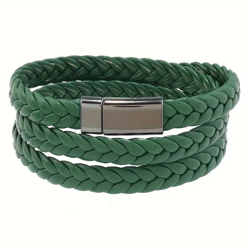 Bransoletka z potrójnie plecionej skóry syntetycznej „TwineLine”