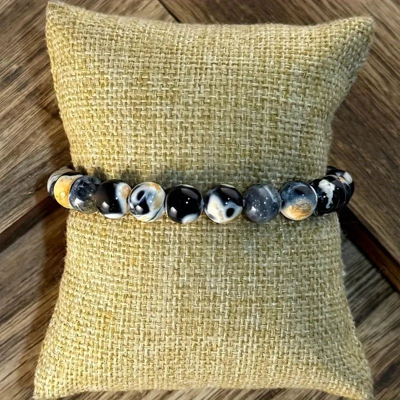 Bransoletka z naturalnego żółtego agatu ognistego „Ignis Agate”