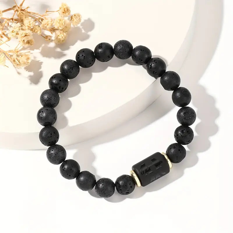 Bransoletka z naturalnej lawy wulkanicznej „Lava Zodiac Essential”