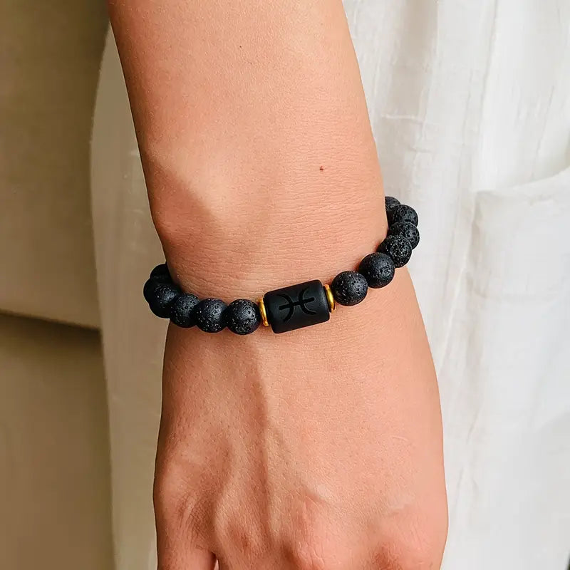 Bransoletka z naturalnej lawy wulkanicznej „Lava Zodiac Essential”