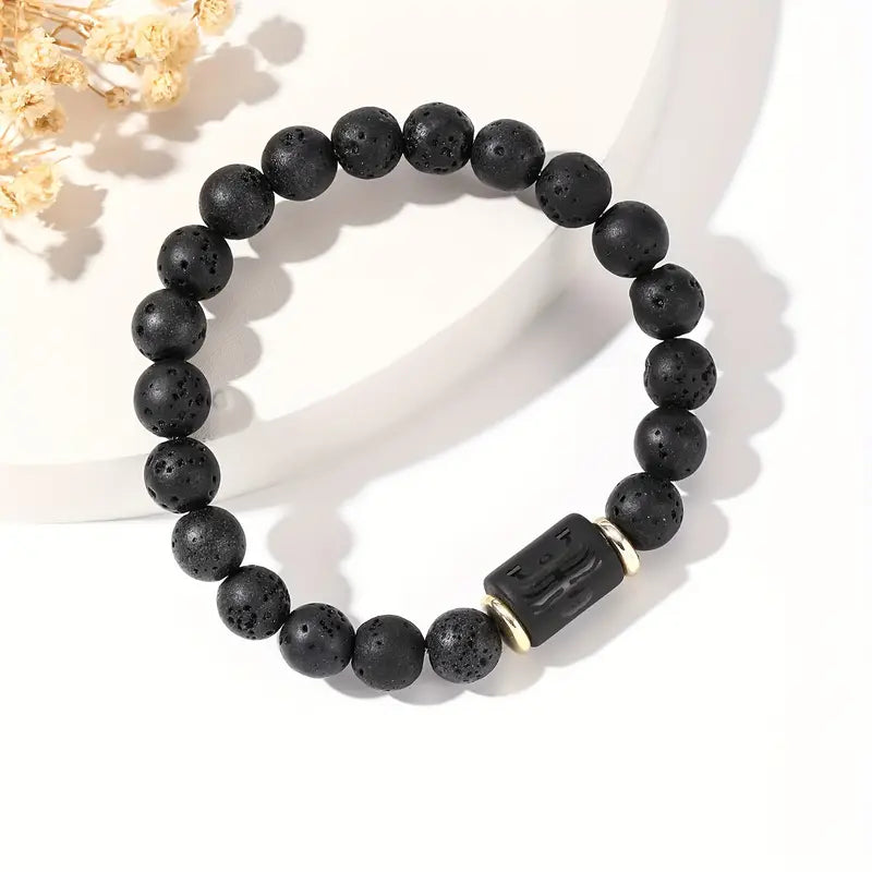 Bransoletka z naturalnej lawy wulkanicznej „Lava Zodiac Essential”