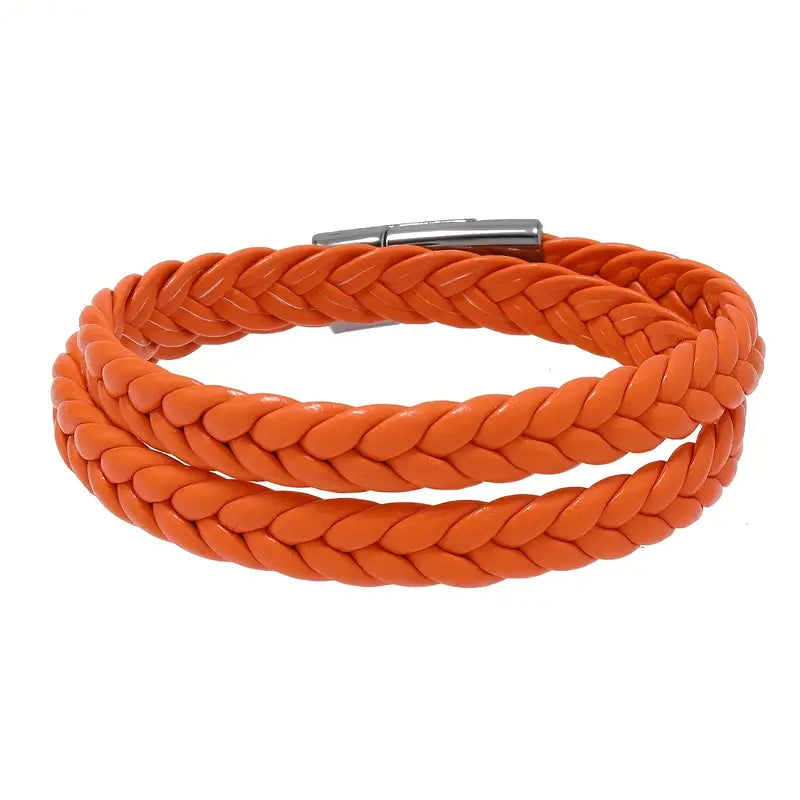 Bransoletka z potrójnie plecionej skóry syntetycznej „TwineLine”