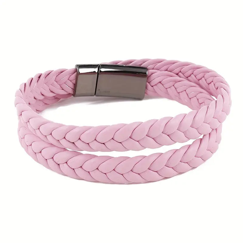 Bransoletka z potrójnie plecionej skóry syntetycznej „TwineLine”