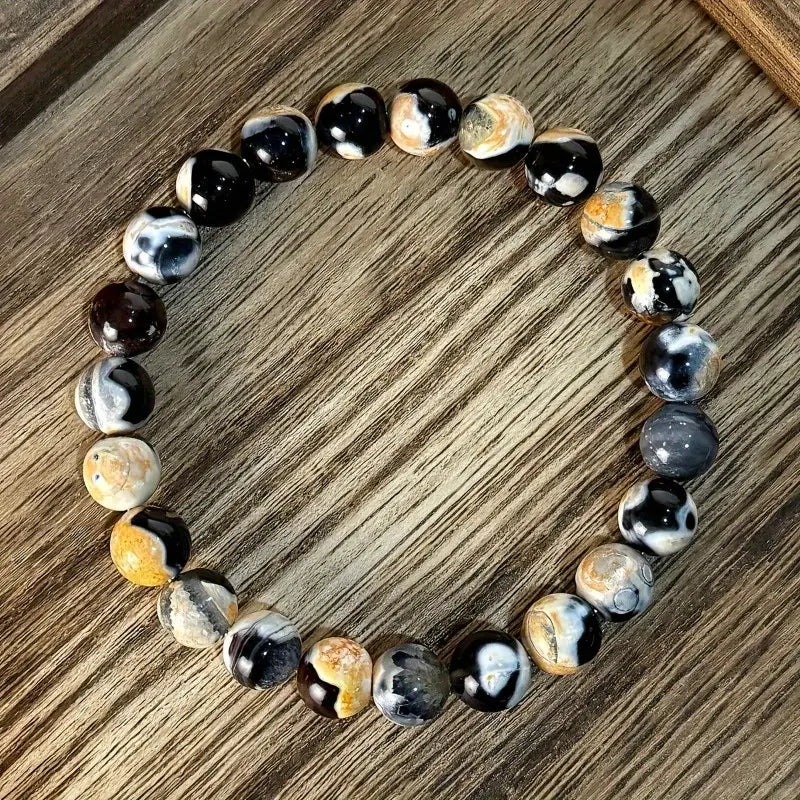 Bransoletka z naturalnego żółtego agatu ognistego „Ignis Agate”