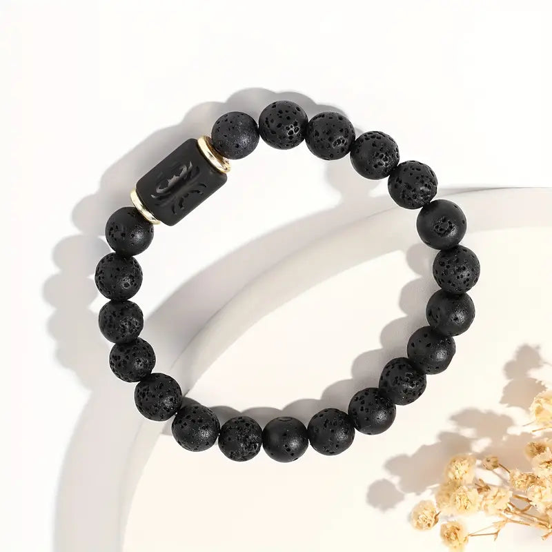 Bransoletka z naturalnej lawy wulkanicznej „Lava Zodiac Essential”