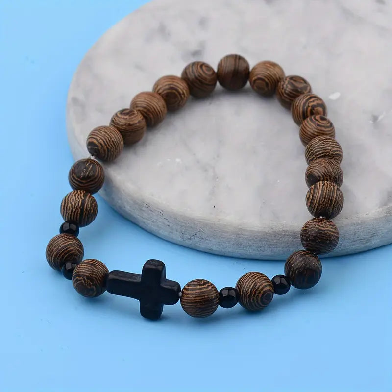 Bransoletka z drewnianych koralików„Sanctum Arbor”