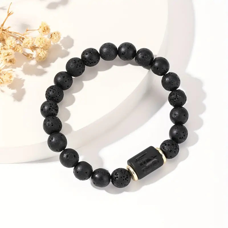 Bransoletka z naturalnej lawy wulkanicznej „Lava Zodiac Essential”