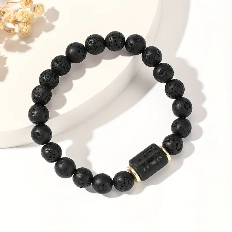 Bransoletka z naturalnej lawy wulkanicznej „Lava Zodiac Essential”