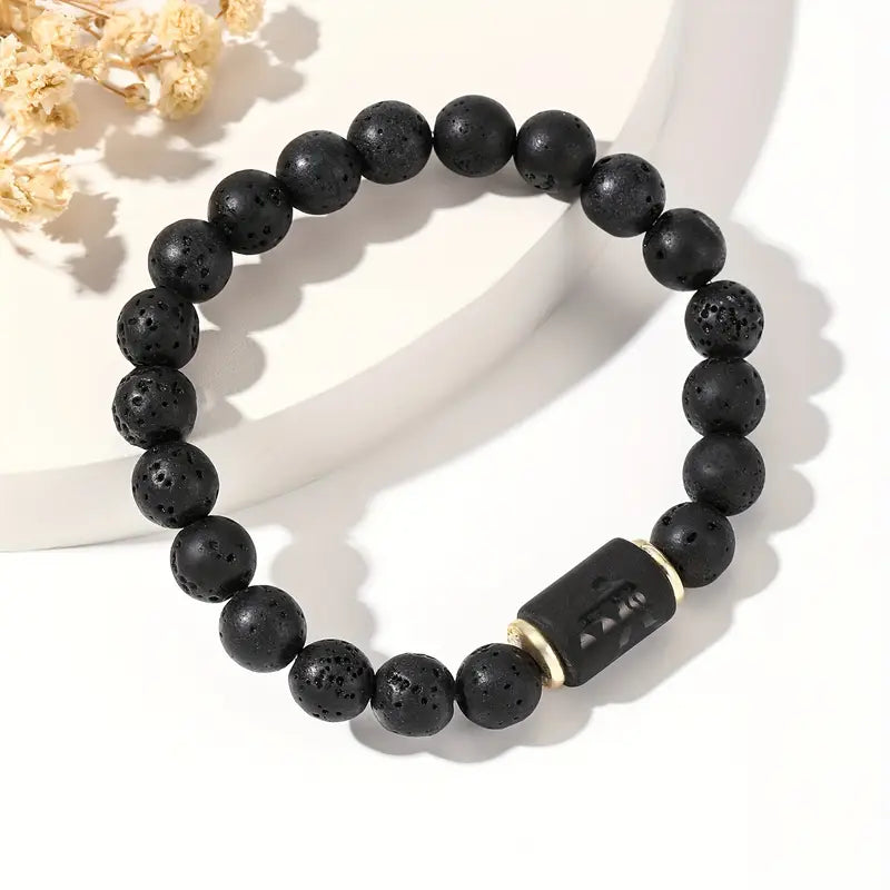 Bransoletka z naturalnej lawy wulkanicznej „Lava Zodiac Essential”