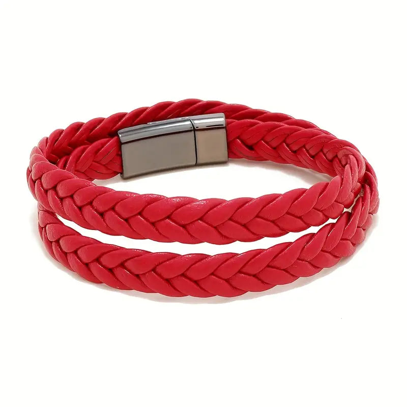 Bransoletka z potrójnie plecionej skóry syntetycznej „TwineLine”