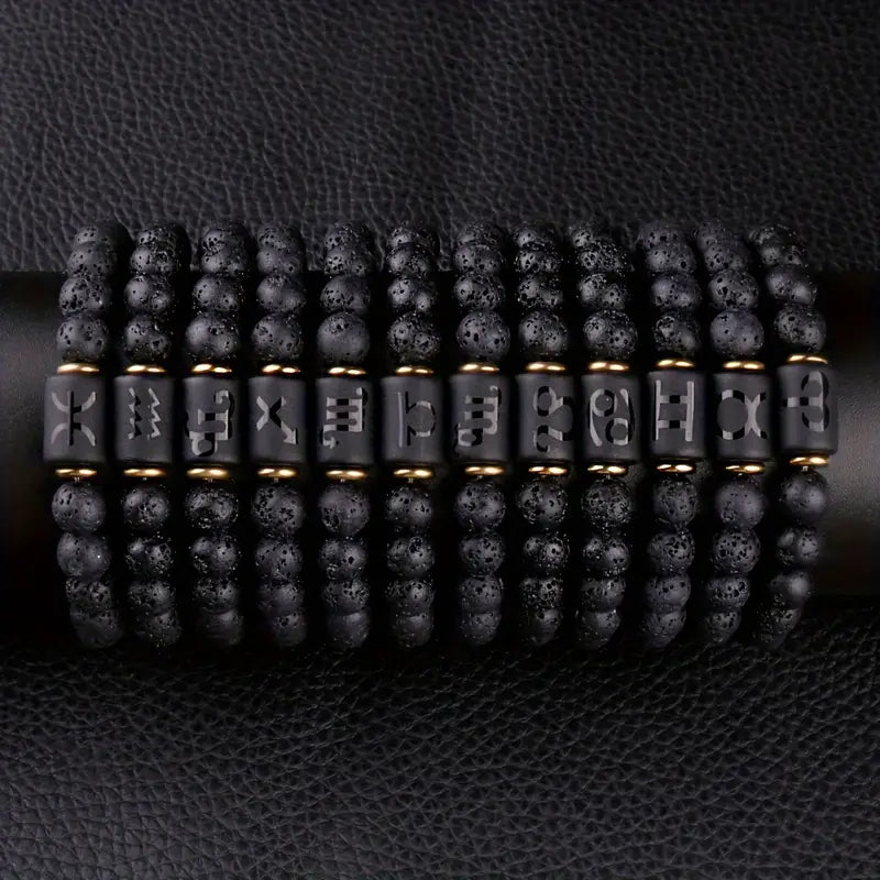 Bransoletka z naturalnej lawy wulkanicznej „Lava Zodiac Essential”