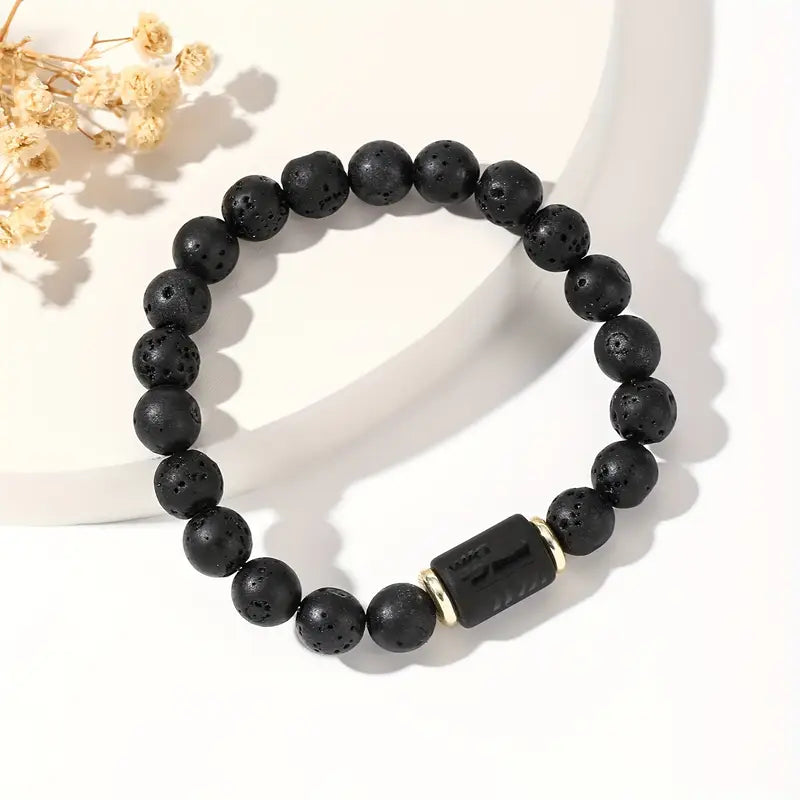 Bransoletka z naturalnej lawy wulkanicznej „Lava Zodiac Essential”