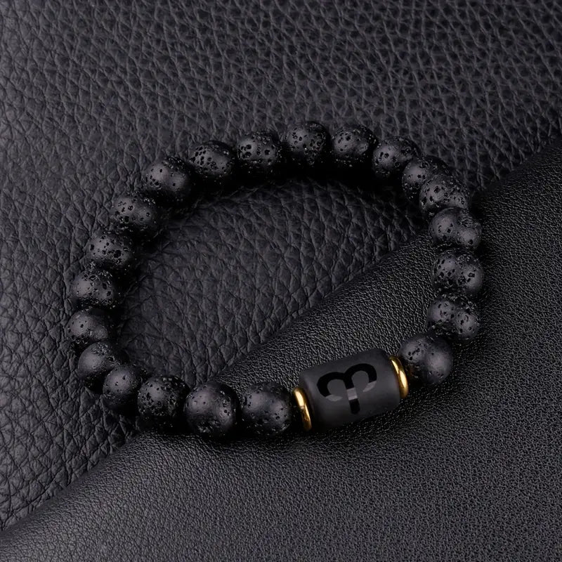 Bransoletka z naturalnej lawy wulkanicznej „Lava Zodiac Essential”