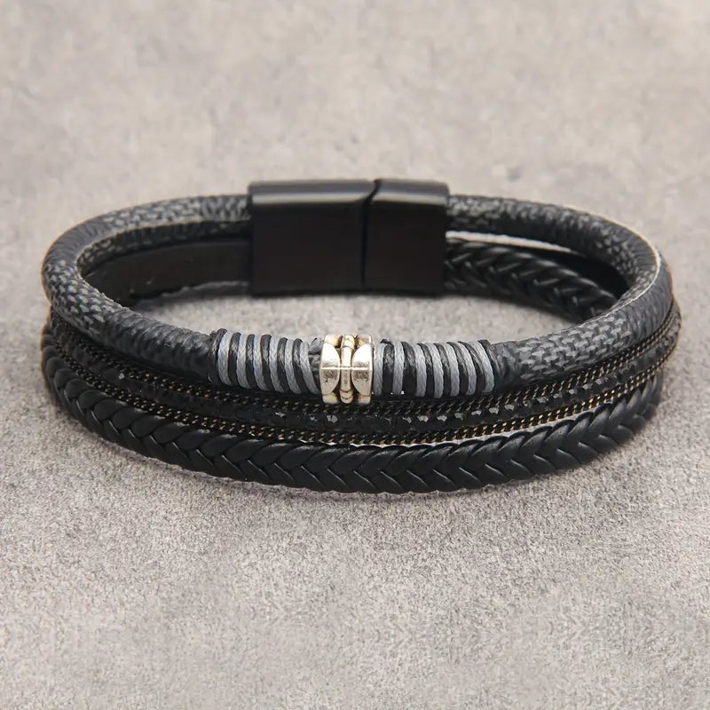 Bransoletka ze skóry ekologicznej „UrbanCraft Layered”