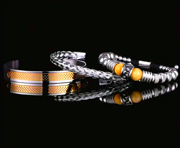 Zestaw Bransoletek Męskich w stylu gotyckim „Valorian”