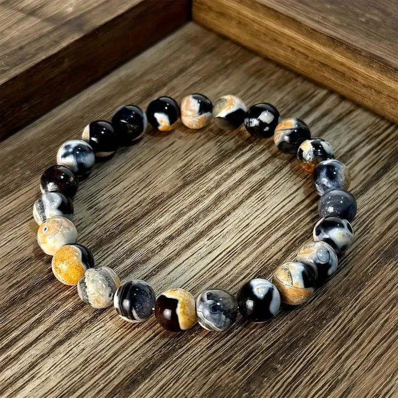 Bransoletka z naturalnego żółtego agatu ognistego „Ignis Agate”