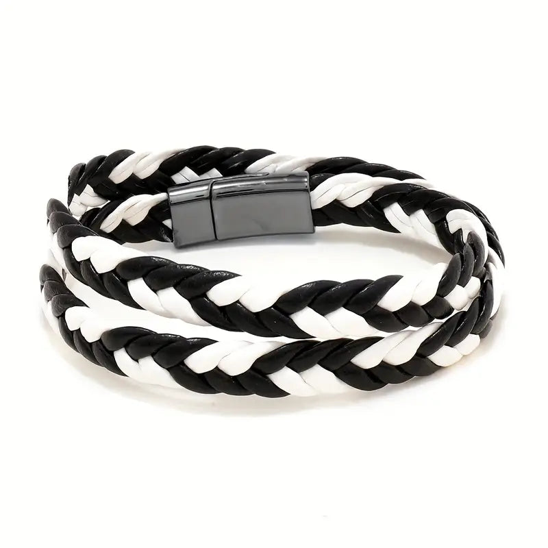 Bransoletka z potrójnie plecionej skóry syntetycznej „TwineLine”