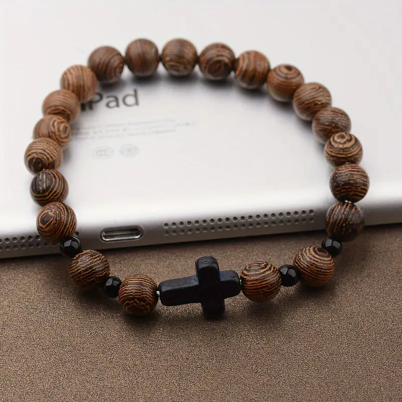 Bransoletka z drewnianych koralików„Sanctum Arbor”