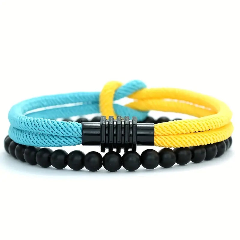 Bransoletka z linki paracord z magnetycznym zapięciem „RopeLine DuoStone”