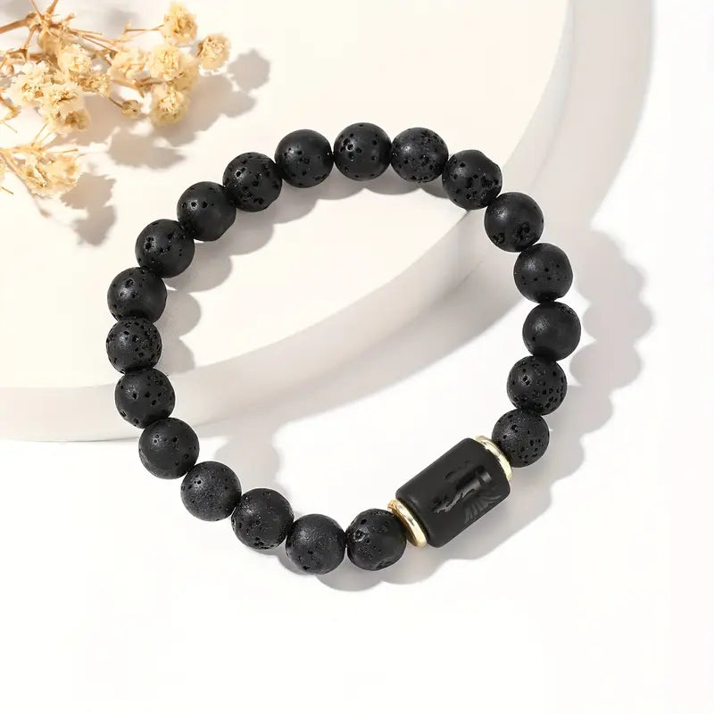 Bransoletka z naturalnej lawy wulkanicznej „Lava Zodiac Essential”