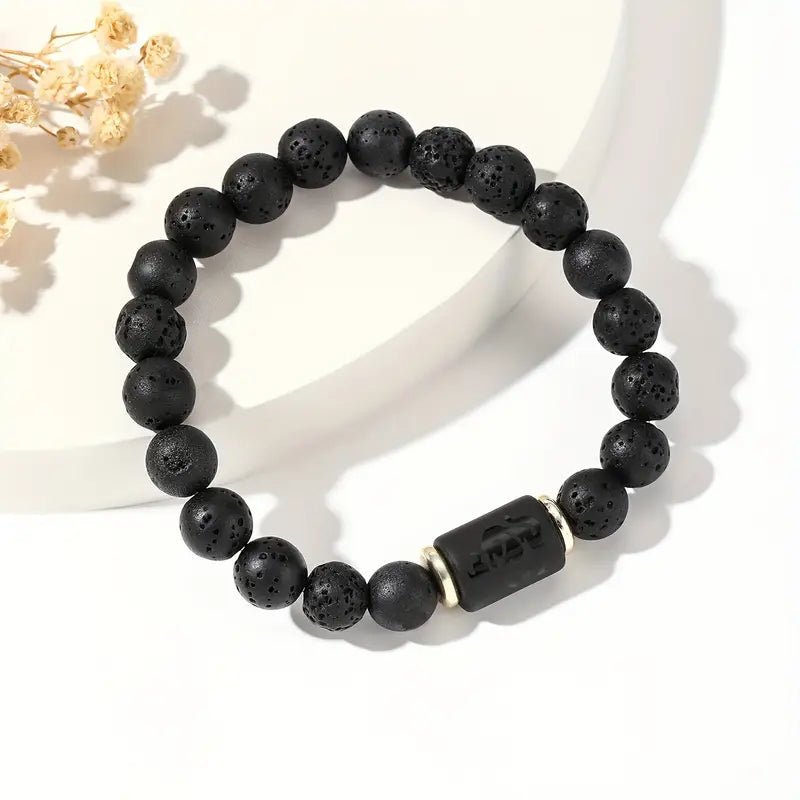 Bransoletka z naturalnej lawy wulkanicznej „Lava Zodiac Essential”