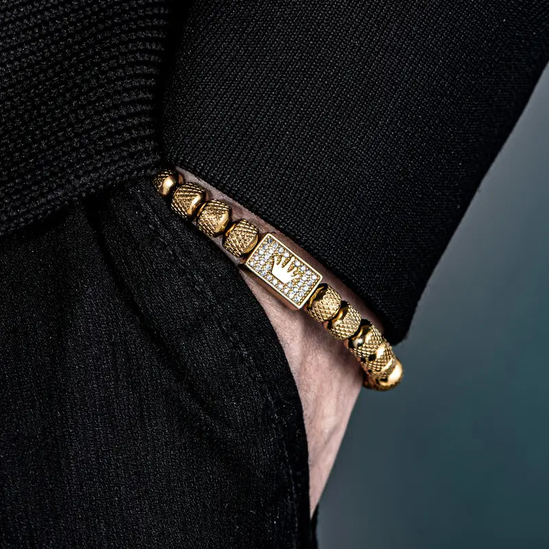 Męska bransoletka z koroną „Regalis”