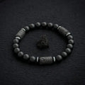 Bransoletka z lawy wulkanicznej oraz czarnych matowych koralików „Lava Core Minimal”