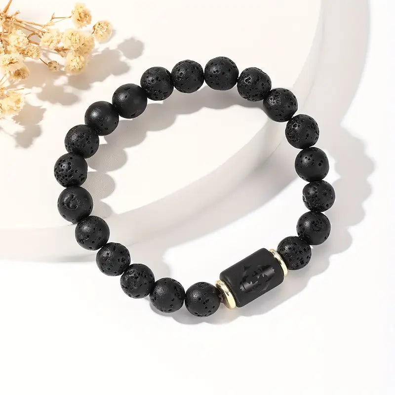 Bransoletka z naturalnej lawy wulkanicznej „Lava Zodiac Essential”