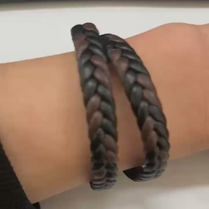 Bransoletka z potrójnie plecionej skóry syntetycznej „TwineLine”