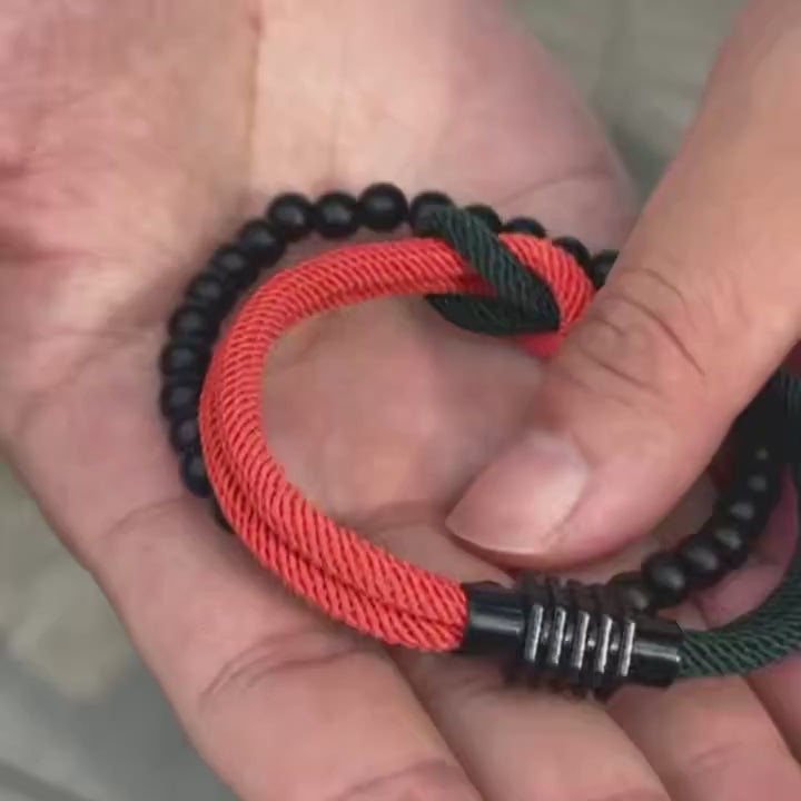 Bransoletka z linki paracord z magnetycznym zapięciem „RopeLine DuoStone”